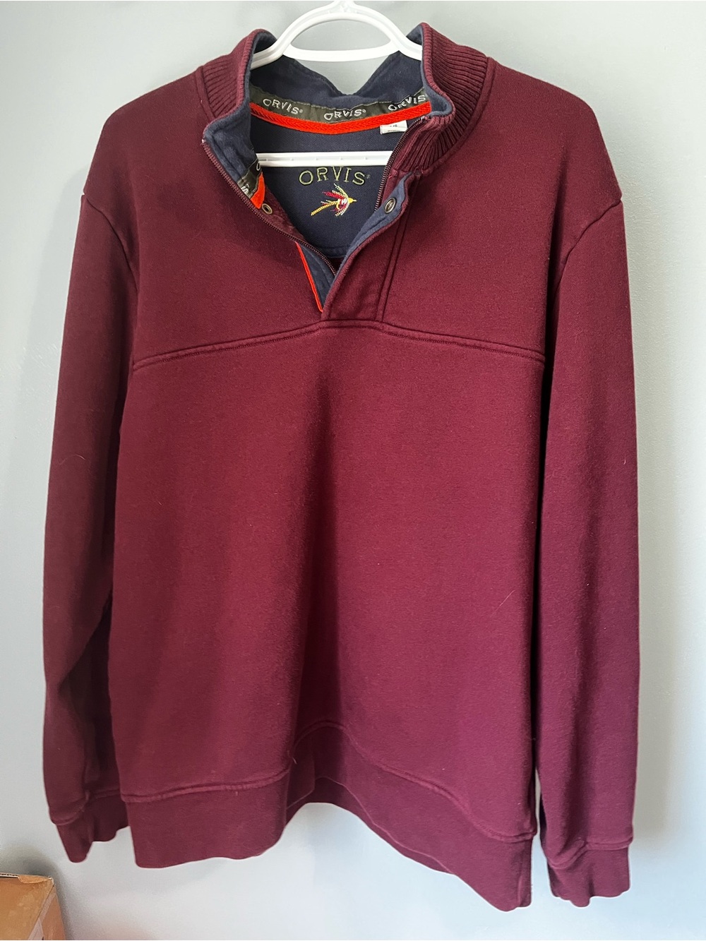 Orvis Men's Wine Half-Zip Pullover Sweater
